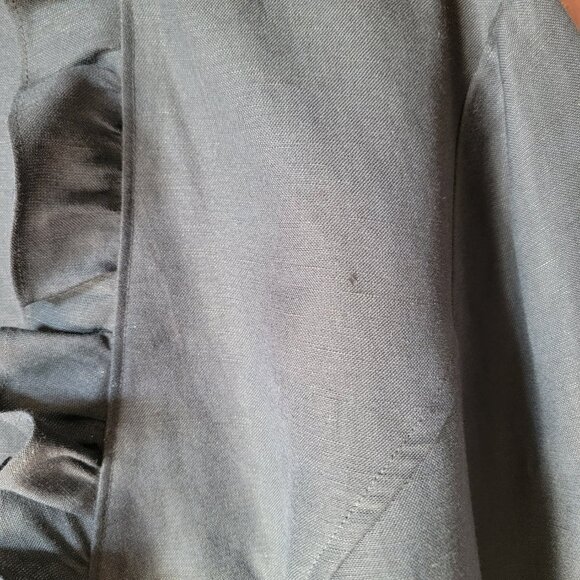 Lane Bryant Women 24 Plus Black Linen Ruffle Jacket Capri Pant Set Whimsigoth - Picture 5 of 6